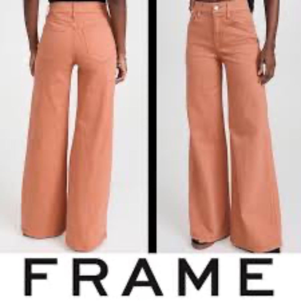 BRAND NEW, NEVER WORN FRAME palazzo pants / jeans in terra cotta,  ample size 31